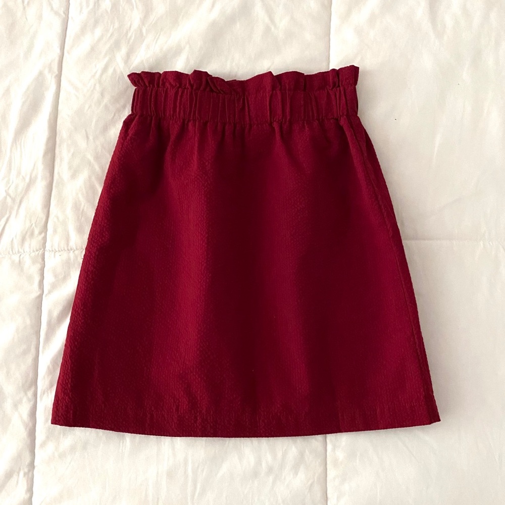 Lauren James paperbag waist burgundy skirt